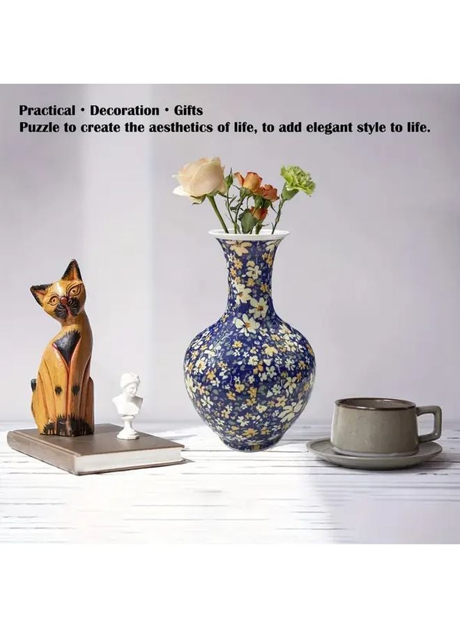 SH1696 Floral 3D Puzzle Vase 164 Pcs Curved Plastic Home Office Decor Gift - Image 4